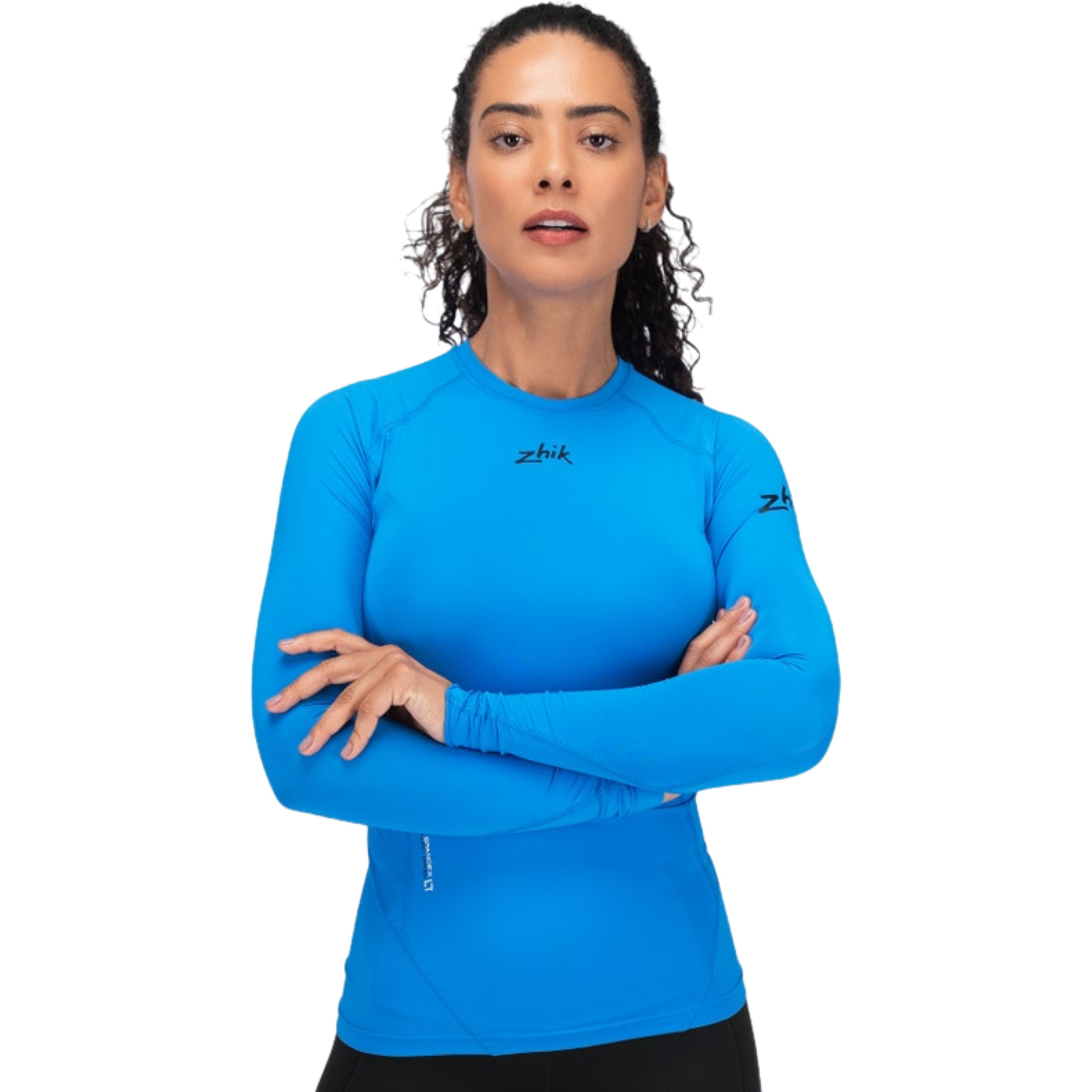 2026 Zhik Womens Eco Spandex LT Long Sleeve Baselayer Top DTP-0163-W-CYA - Cyan
